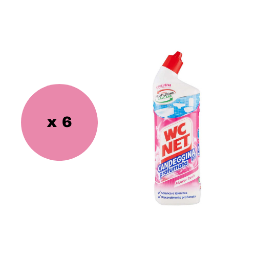 WC NET CANDEGGINA Gel FLOWER FRESH Disinfettante per Sanitari - 700mL x 6pz