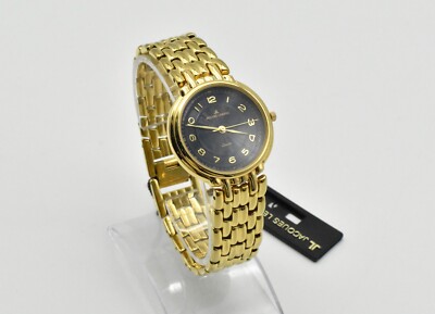 Jacques Lemans No. 639 Quarz Unisex Uhr Unisexarmbanduhr 10 M Gold Plattier #78
