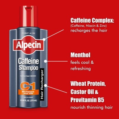 Alpecin C1 Caffeine Shampoo, 25.4 Fl Oz   Promotes Natural Hair Growth