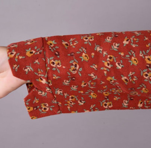 Damen Freizeit Blumen Baumwolle Leinen Hemd Kleid Locker Langarm Maxi M-3XL Größe - Bild 4 von 26