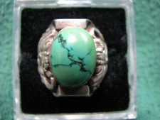 Native American Unisex NAVAJO Sterling Silver 925 Turquoise Ring Size 8
