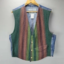 Vtg. Men's UNIONBAY Vintage Wool Blend Aztec Denim Vest - Size M Up to 44" Chest