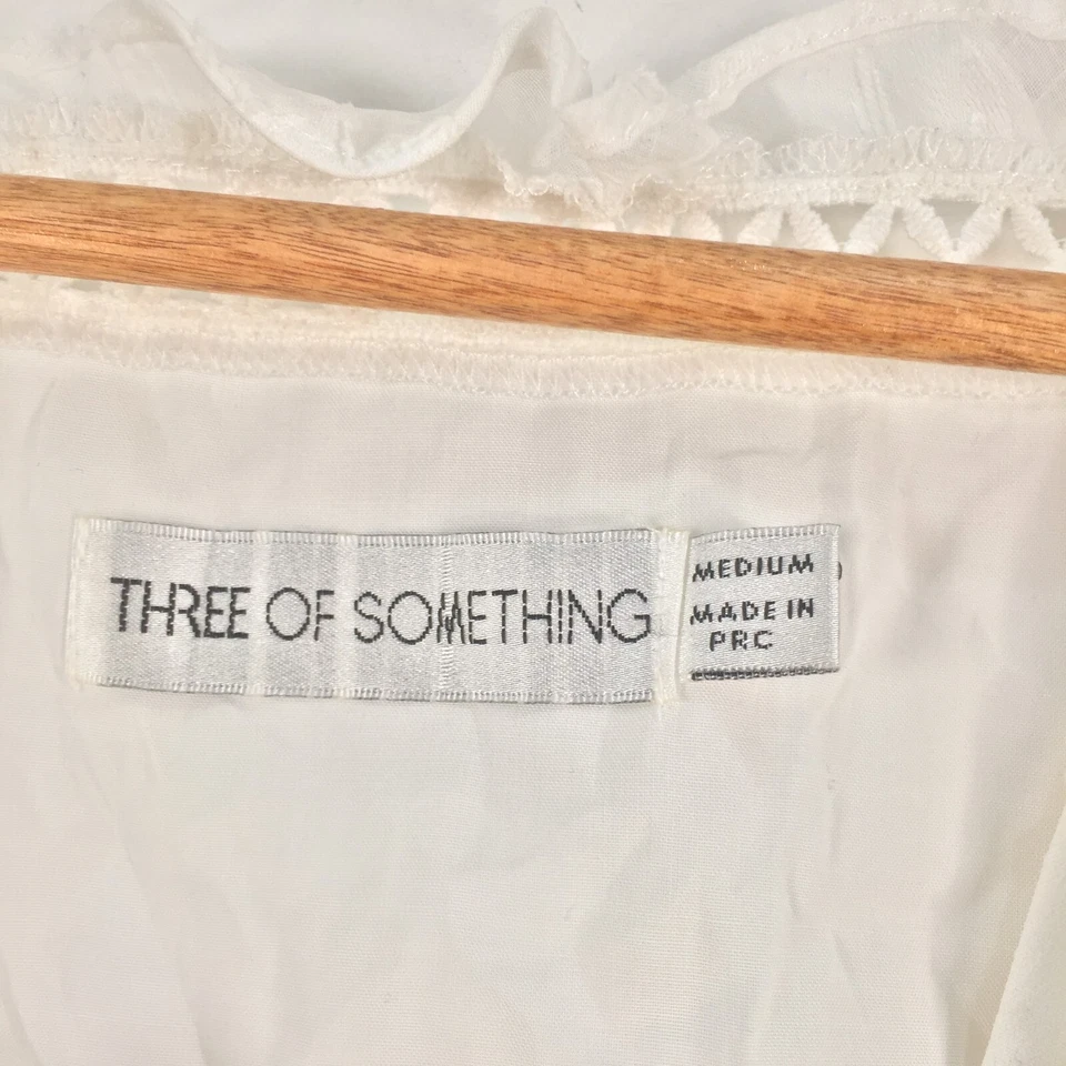 Blusa mujer tres de algo top talla M blanca manga 3/4 cuello redondo 046980 Foto 4 de 4
