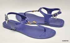 New Coach PICCADILLY Jelly PVC Signature C-Logo Thong Sandal Slide Flat Blue 8