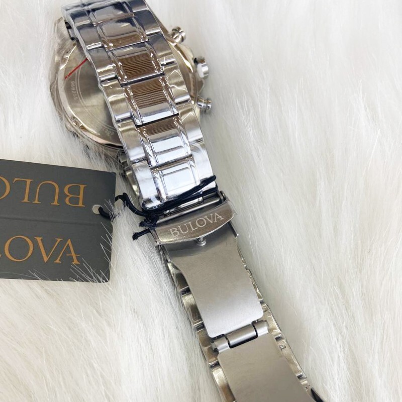 Bulova Marine Star 96B255 - Orologio Uomo Cronografo In Acciaio, Vetro Minerale, 3 ATM