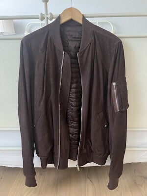 RICK OWENS blistered leather bomber 52 BEAUTIFUL Brown