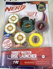 NERF Target Master Disc Launcher 7 pc ages 5 2022 Hasbro