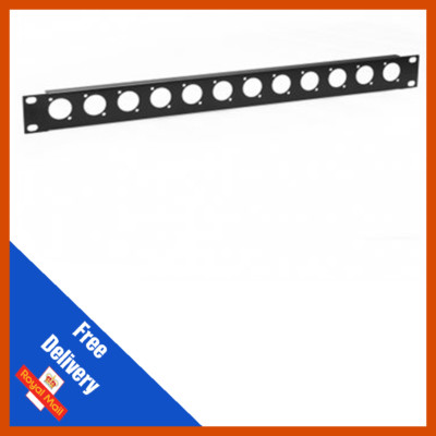 1HE Penn Elcom Rack Panel gelocht für 12x XLR oder Speakon | 19'' Rack Panel