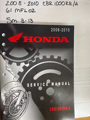 2008-2010 Honda CBR1000RR/A SERVICE MANUAL 61MFL02 SM3-13 | eBay