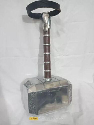 Thor Hammer Metal MCU Thor Mjolnir Cosplay 1/1 Scale Movie Replica with base - Picture 4 of 6