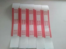 25 RED - $500 SELF-SEALING CURRENCY STRAPS/BANDS