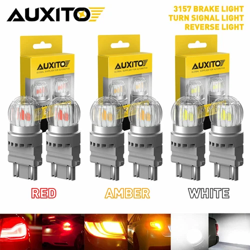 AUXITO 3157 3156 3057 Red/Amber/White LED Brake Turn Signal Reverse Light Bulb