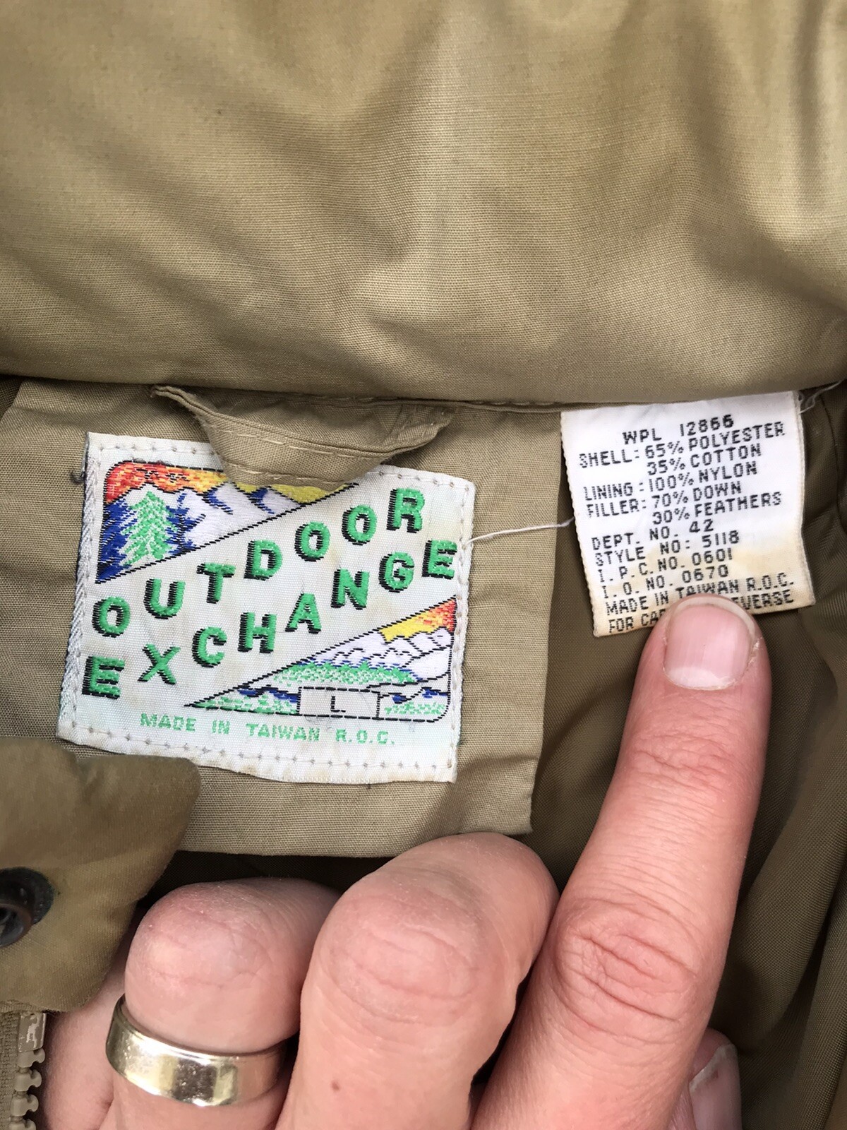 Vintage Outdoor Exchange Down Puffer Jacket Size Large Gem