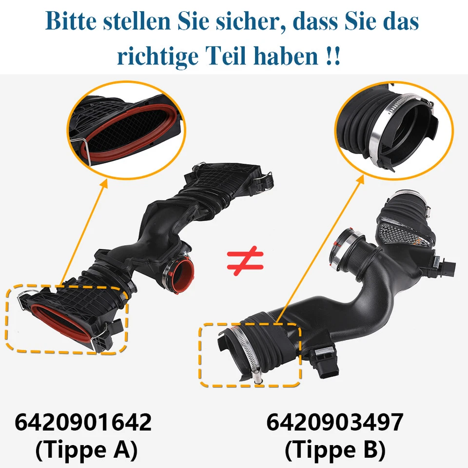 Tubo de admisión canal de aire puro medidor de masa de aire A6420908237 para Mercedes-Benz V6 OM642 - Imagen 2 de 4