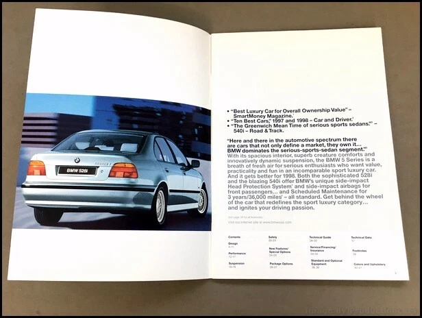 1998 BMW 528i 540i 42-page Original Car Sales Brochure Catalog Foto 2 de 4