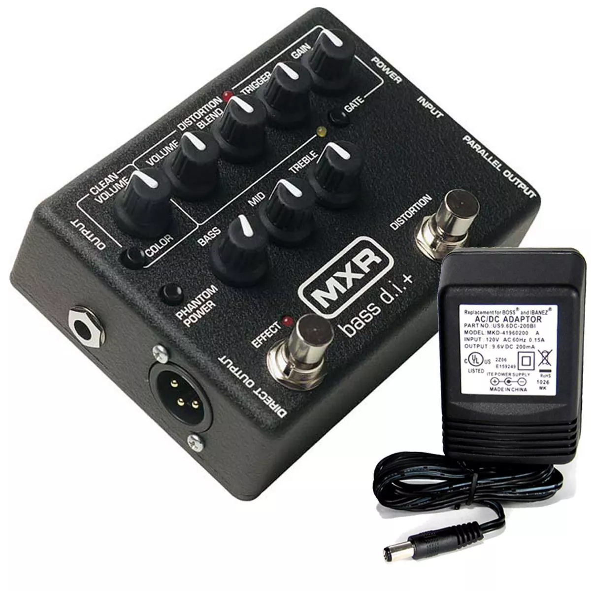 MXR M-80 Bass D.I.+ Direct Box/Distortion w/ 9v power supply