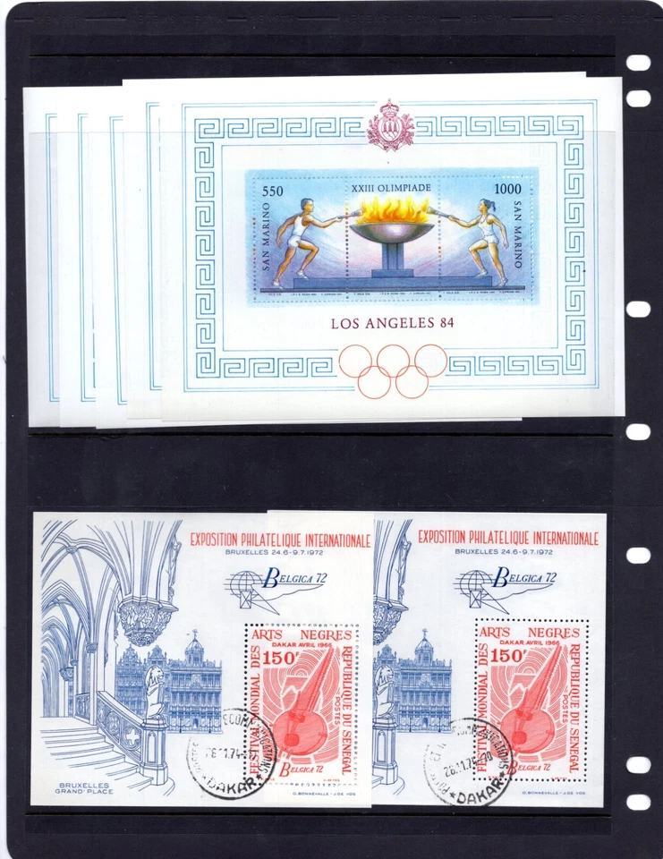 SAN MARINO Y EUROPA 1944-1970 COLECCIÓN DE 45 HOJAS DE RECUERDO EN SU MAYORÍA OLÍMPICAS Foto 3 de 4