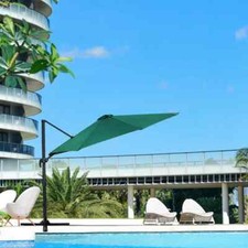 10' 8-Rib Umbrella Side Hanging Offset Outdoor Patio  REPLACEMENT GREEN CANVAS 