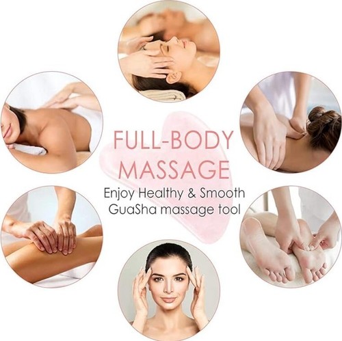 Large Genuine Rose Quartz Gua Sha Stone Massage Guasha Facial Body Scraping Tool - Picture 3 of 9