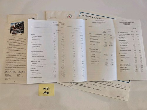 1988 Walt Disney Co. • Stockholder Reports 2nd & 3rd Quarters • w/ envelope - Picture 4 of 7