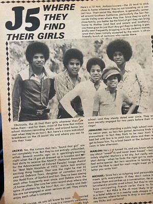 The Jackson Five, Michael Jackson, Page Vintage Clipping, aa