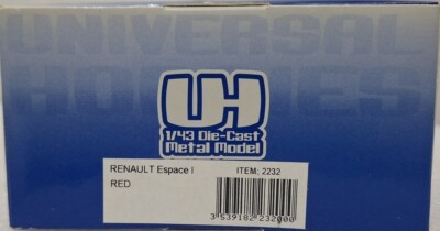 Le Renault Espace Phase I De 1984 En Miniature D'Universal Hobbies Au 1 43e  4760