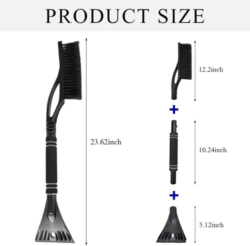 Snow Brush Car Snow Scraper, Detachable Scratch Free Ice Scraper with Ergonomic - Picture 2 of 11