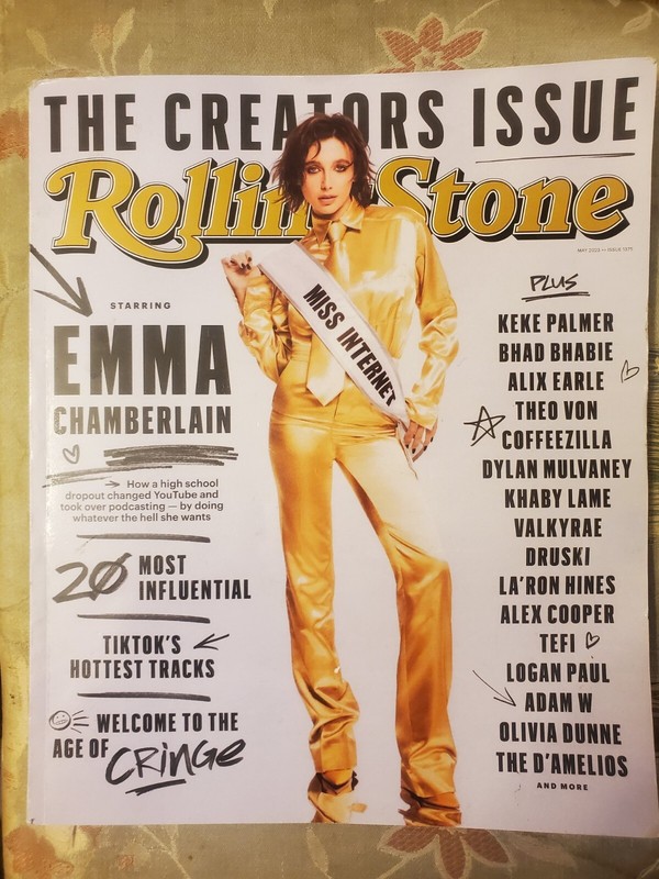 EMMA CHAMBERLAIN May 2023 ROLLING STONE Magazine KEKE PALMER / OLIVIA DUNNE / ++