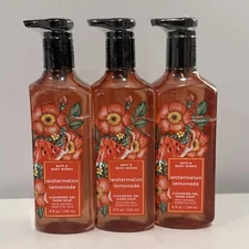 BATH & BODY WORKS LOT OF 3 WATERMELON LEMONADE CLEANSING GEL HAND SOAP 8 FL OZ