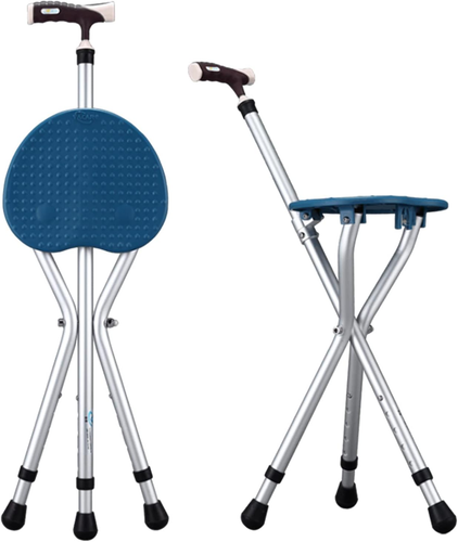 Hold 440 Lbs Folding Canes with Seat Walking Stick Height Adjustment Cane Seat C - Picture 11 of 12