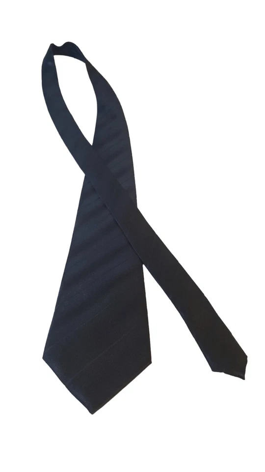 Corbata a rayas HARVE BENARD de Bernard Holtzman 100 % seda negra azul Foto 4 de 4