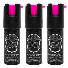 3 Police Magnum pepper spray .50oz hot pink actuator defense security protection
