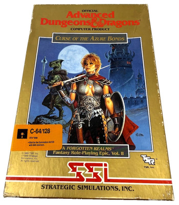 1988 Advanced Dungeons & Dragons Curse Of The Azure Bonds Commodore 64 C-64 128