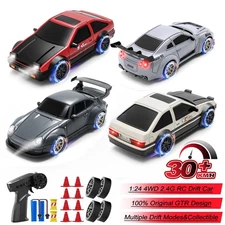 1/24 4WD RC Mini Drift Racing Car Toy GTR Porsche AE86 Vehicle Gift Ready to Run