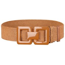 LEACOOLKEY Wide Elastic Straw Belt for Women Stretchy Woven Belt for Dresses ...