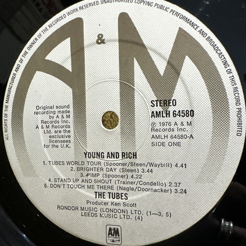 THE TUBES - YOUNG AND RICH (1976 LP) RARE 1ST UK PRESS! - Picture 3 of 4