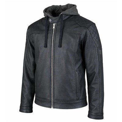 Spada Lambert Rev.2 Motorrad Lederjacke CE zertifiziert Kapuze schwarz