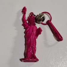 Vintage 80s STATUE OF LIBERTY Bell Charm Clip...