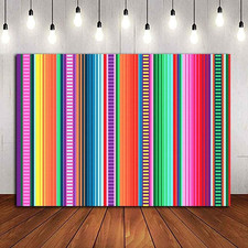 7x5ft Vinyl Color Stripe Photo Background for Mexican Fiesta Theme Party Photogr