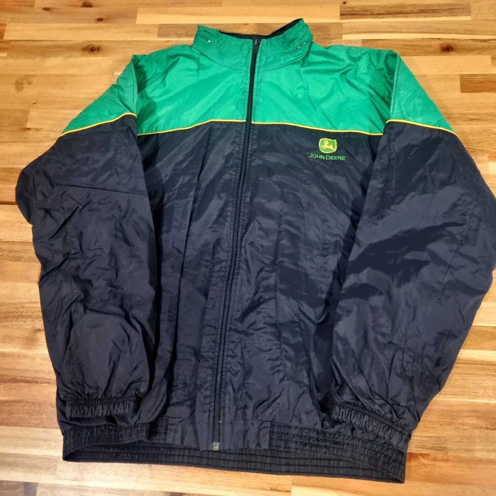 Champion John Deere Teamwear Men Jacket Hooded Green Black Lined Size XL