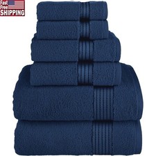 Luxury 100 Turkish Cotton Towel Set 6 Piece Plush Absorbent Quick Dry Bath Spa