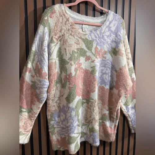 Joie cremefarbener und rosa Strickpullover Gr. 1X - Bild 5 von 5