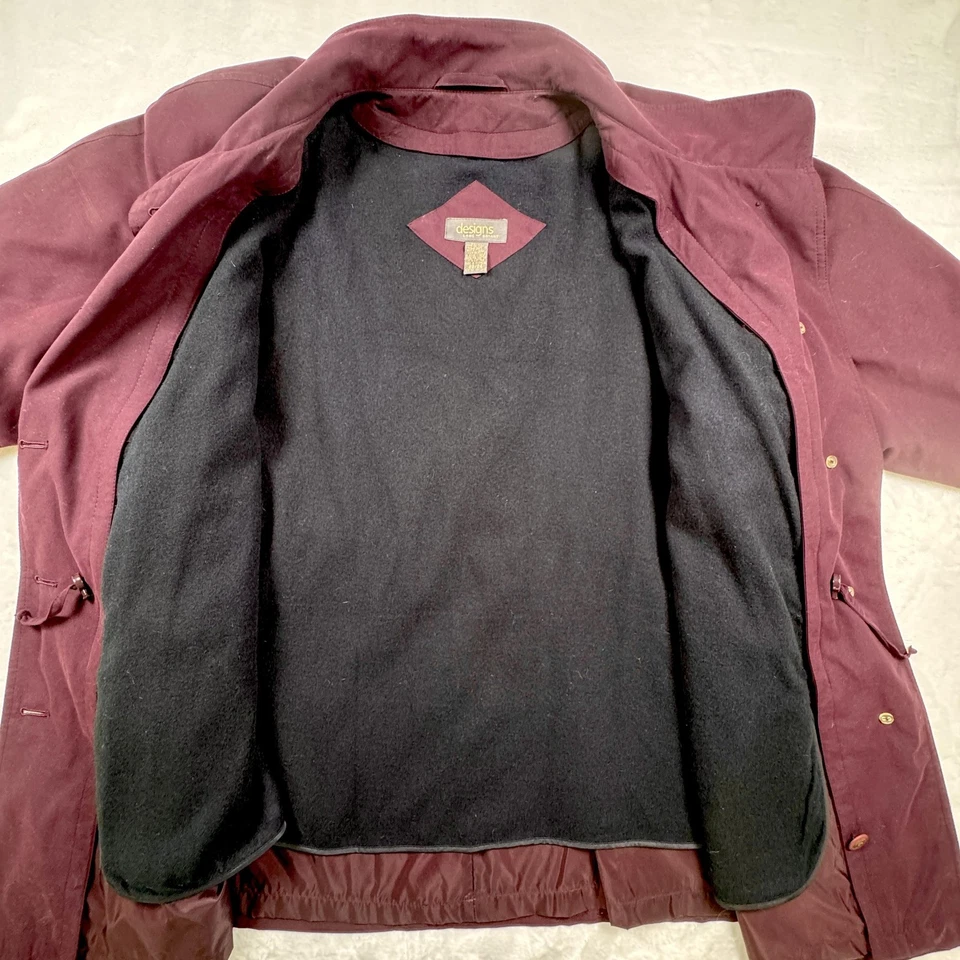 Chaqueta impermeable vintage años 90 Lane Bryant para mujer 22 24 botones frontal forrada Foto 4 de 4