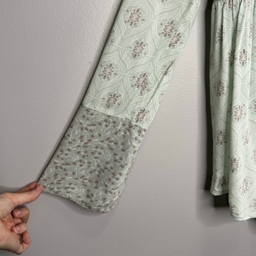 Top tunica Free People Rolling Hills manica a campana piccolo verde menta boho - Foto 6 di 13