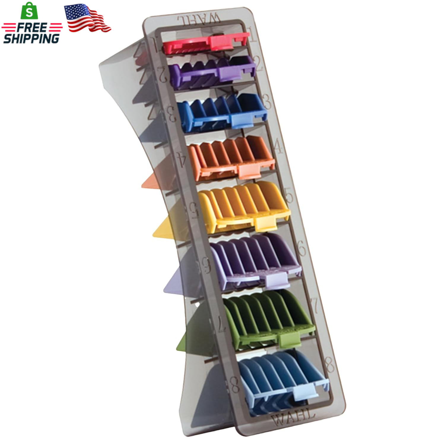 Blistered 1-8 Cutting Guides, Color-Coded Clipper Guard Atta