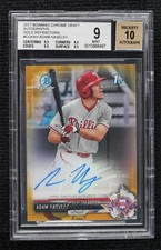 2017 Bowman Draft Chrome Pick Gold Refractor 11/50 Adam Haseley BGS 9 Auto 8c4