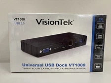 VisionTek VT1000 Universal Dual Display USB 3.0 Docking Station NEW IN BOX