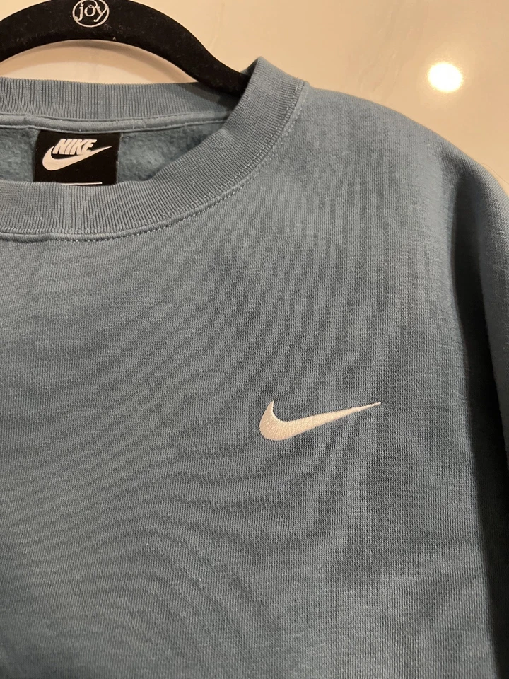 耐克 Swoosh 卫衣女式 XL,X 大号,蓝色圆领超大裁剪 — 第 4/4 张图片