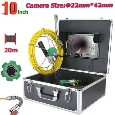 Drain Pipe 10'' Screen Wall Wire Inspection Sewer Waterproof Endoscope HD Camera