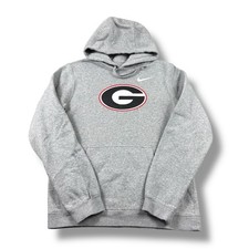 Nike Georgia Bulldogs Classic G Logo Gray Pullover Hoodie Mens Sz Small EUC